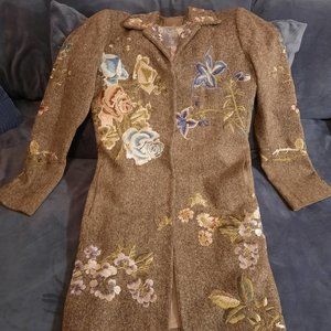 BIYA Women's Embroidered Wool Coat, Size M